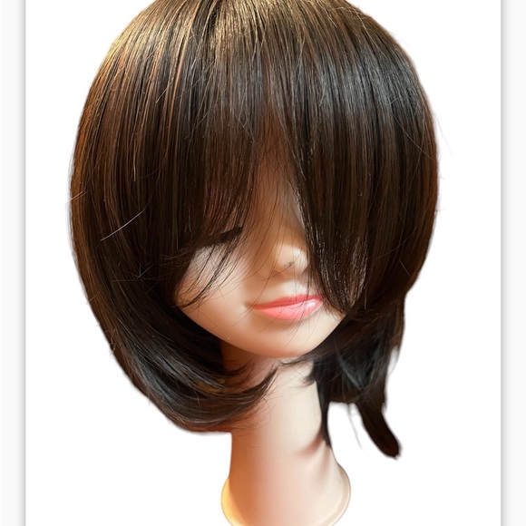 Anne Emma Woman straight brown wig Synthetic Full Cap Wig - Picture 2 of 9